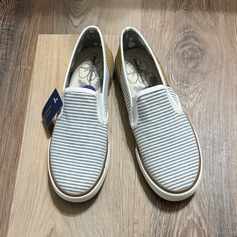 NEW with tags! Tommy Bahama White and Gray/Blue Striped Women's Shoes